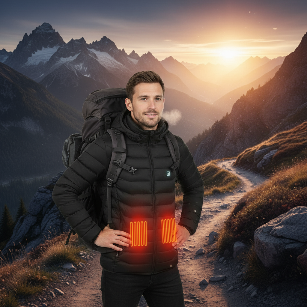 Hiker on mountain trail